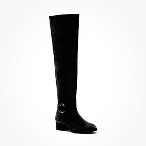 Frye Women’s Kristen Harness Over The Knee Black Suede Boots-Super Soft! (10)